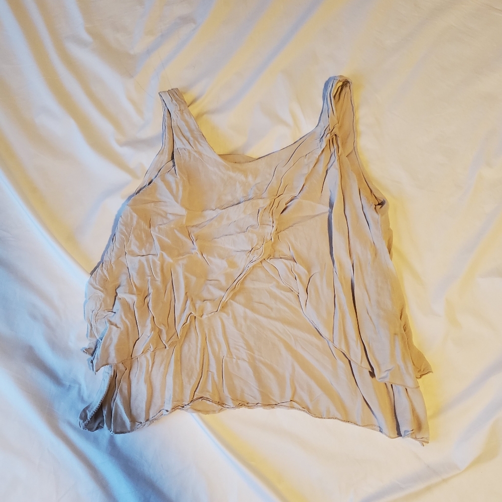 EUC Off-white layered cropped tank top
